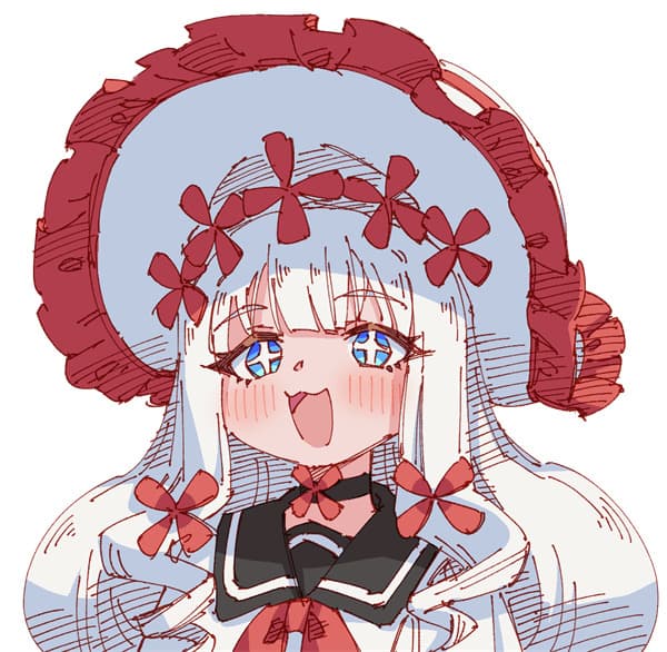 插画美图 头像 白发 兔子@Rune